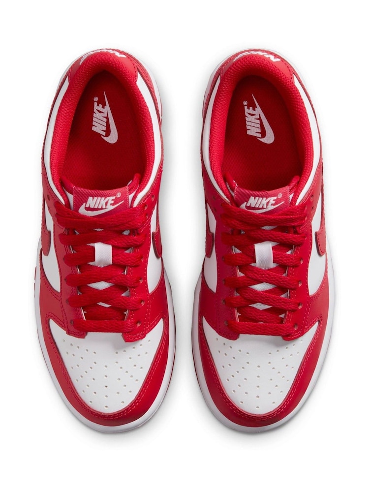 Nike University Red/White Youth Dunk Low Trainers - Image 5 of 10