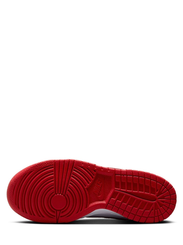 Nike University Red/White Youth Dunk Low Trainers - Image 7 of 10