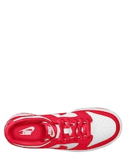 University Red/White - Nike Youth Dunk Low Trainers - Image 8 of 10