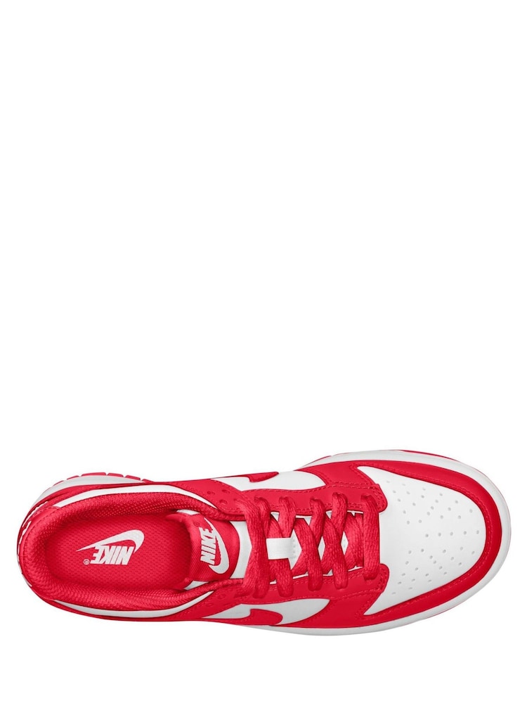Nike University Red/White Youth Dunk Low Trainers - Image 8 of 10