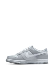 Szary/biały - Nike Youth Dunk Low Trainers - Image 2 of 8