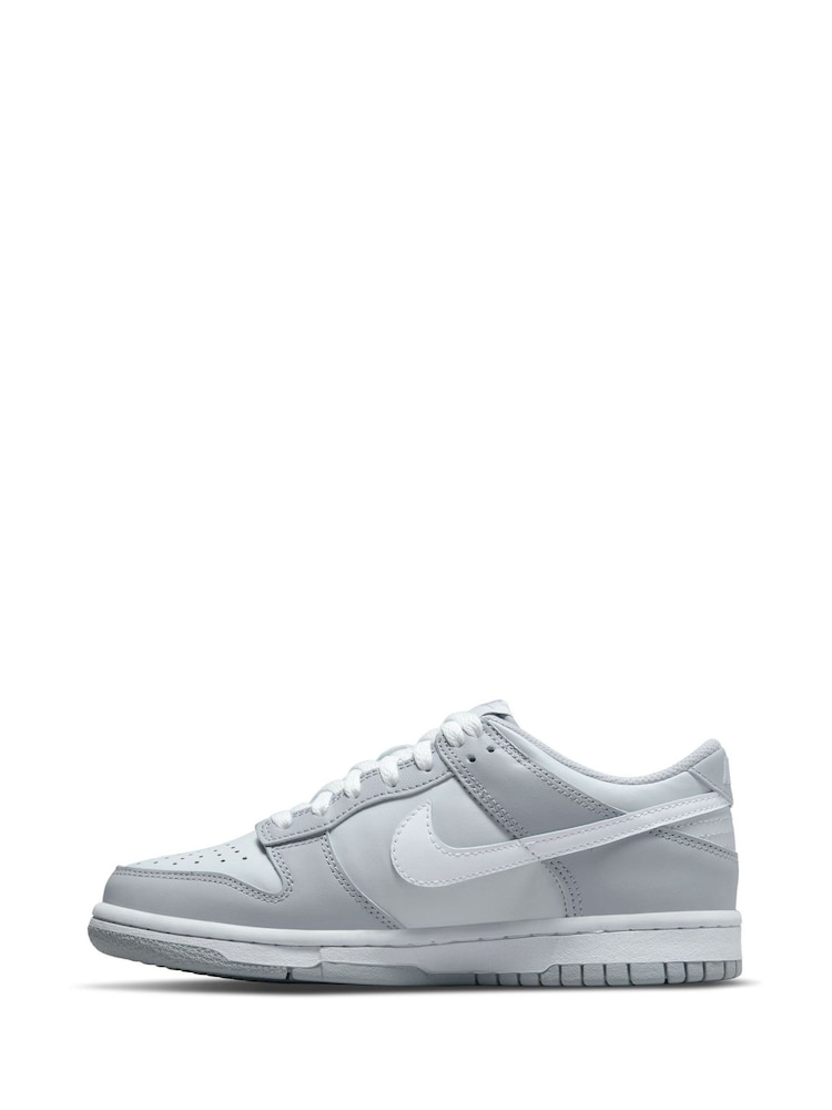 Szary/biały - Nike Youth Dunk Low Trainers - Image 2 of 8