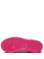 Nike White Fuschia Pink Junior Dunk Low Shoes - Image 8 of 10