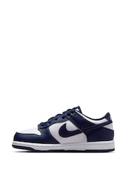 Nike Navy/White Junior Dunk Low Shoes - Image 2 of 10