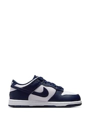 Nike Navy/White Junior Dunk Low Shoes - Image 3 of 10