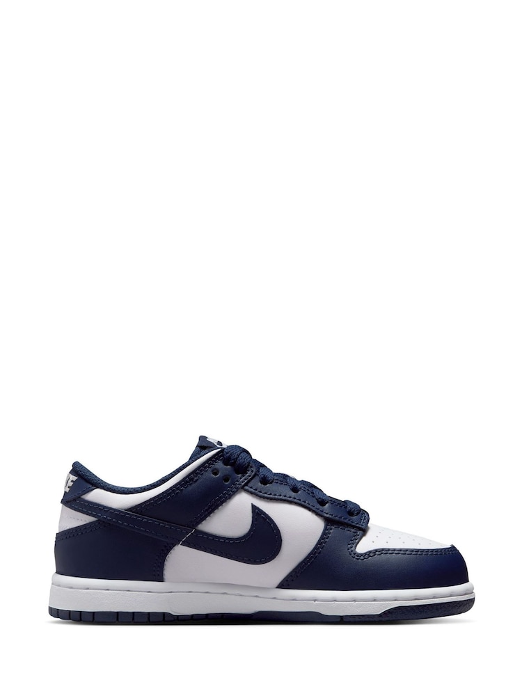 Marineblauw/wit - Nike Junior Dunk Low schoenen - Image 3 of 10