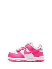 Nike White/Fuschia Pink Low Infant Dunk Trainers - Image 2 of 7