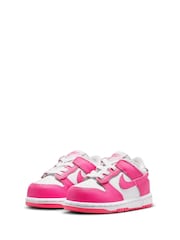 Nike White/Fuschia Pink Low Infant Dunk Trainers - Image 3 of 7