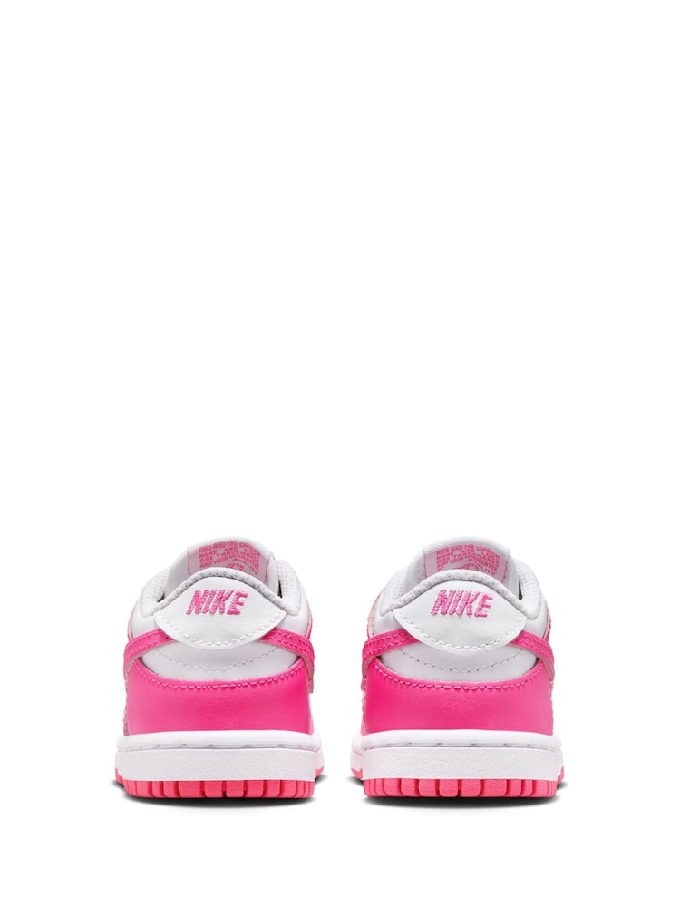 Nike White/Fuschia Pink Low Infant Dunk Trainers - Image 4 of 7