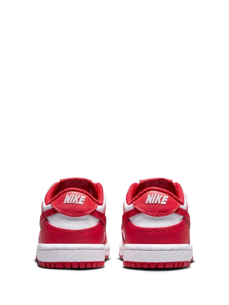 Nike University Red/White Low Infant Dunk Trainers - Image 6 of 9