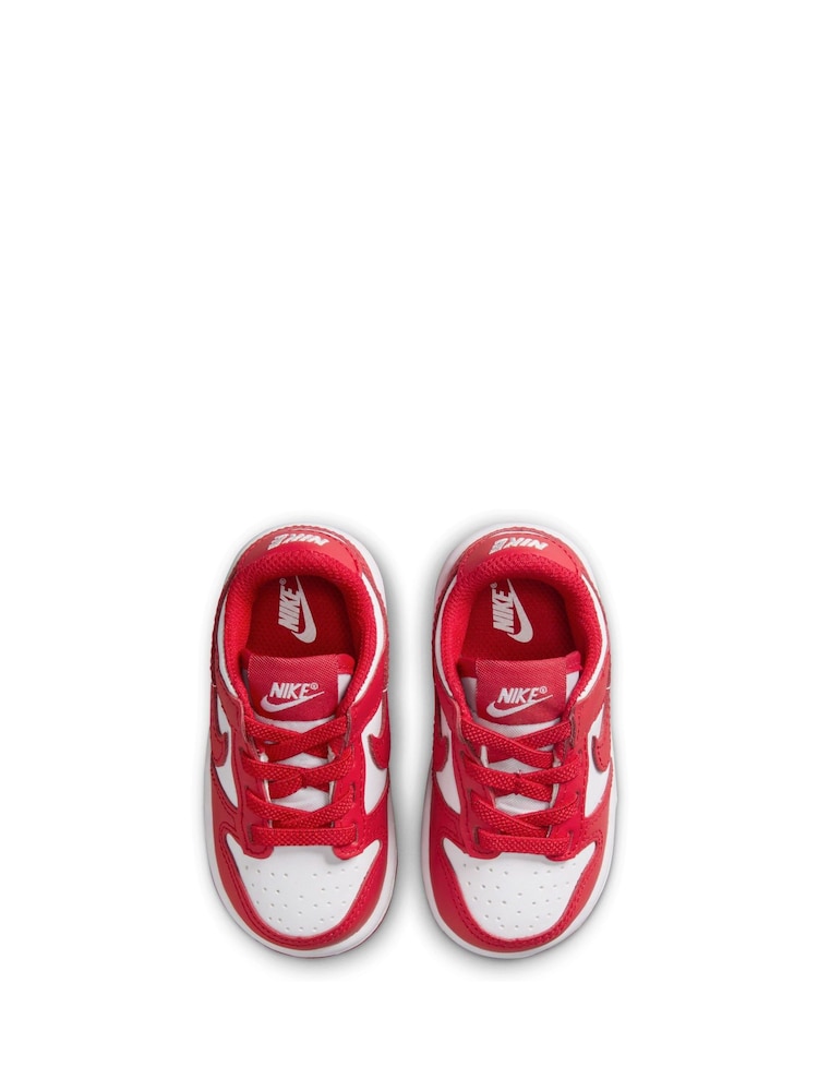 Nike University Red/White Low Infant Dunk Trainers - Image 7 of 9