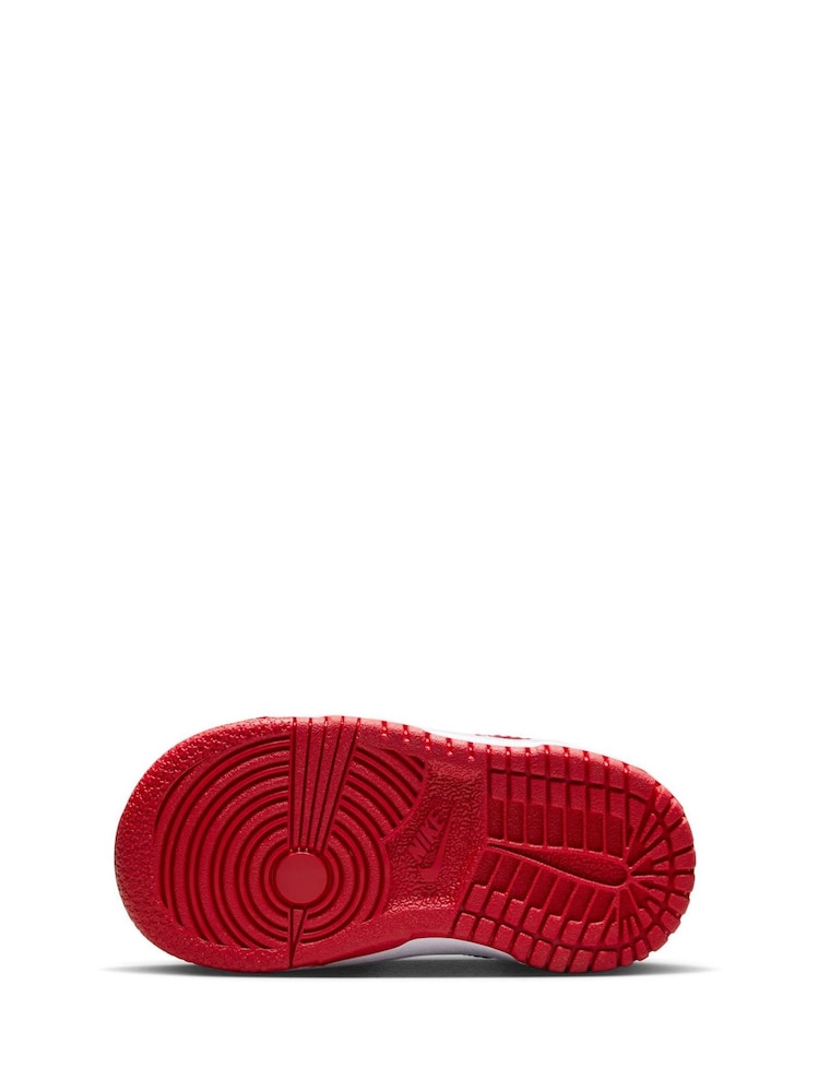 Nike University Red/White Low Infant Dunk Trainers - Image 8 of 9