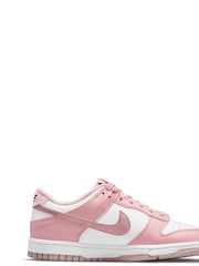 Nike White/Pale Pink Youth Dunk Low Trainers - Image 3 of 10
