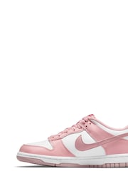 Nike White/Pale Pink Youth Dunk Low Trainers - Image 4 of 10