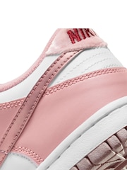 Nike White/Pale Pink Youth Dunk Low Trainers - Image 9 of 10