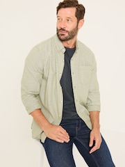 FatFace Khaki Green Geo Print Long Sleeve Shirt - Image 1 of 5