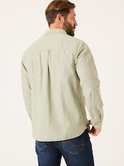 FatFace Khaki Green Geo Print Long Sleeve Shirt - Image 2 of 5