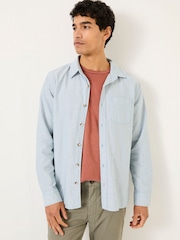 FatFace Mill Pale Blue Long Sleeve Stripe Shirt - Image 1 of 5