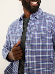 FatFace Purple Acton Long Sleeve Check Shirt - Image 3 of 4