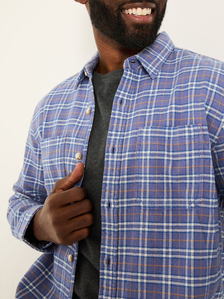 FatFace Purple Acton Long Sleeve Check Shirt - Image 3 of 4