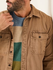 FatFace Filey Brown Long Sleeve Plain Shirt - Image 4 of 7