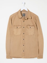 FatFace Filey Brown Long Sleeve Plain Shirt - Image 6 of 7