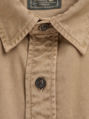 FatFace Filey Brown Long Sleeve Plain Shirt - Image 7 of 7