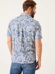 FatFace Blue Leaves Print Short Sleeve Shirt - Image 2 of 5