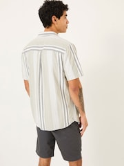 FatFace Light Green Short Sleeve Oask Stripe Shirt - Image 2 of 6