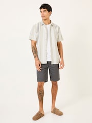 FatFace Light Green Short Sleeve Oask Stripe Shirt - Image 3 of 6