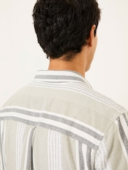 FatFace Light Green Short Sleeve Oask Stripe Shirt - Image 5 of 6
