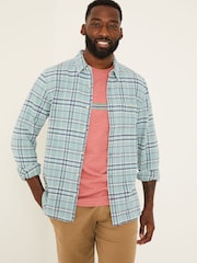 FatFace Blue Long Sleeve Trent Check Shirt - Image 1 of 5