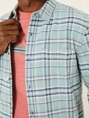 FatFace Blue Long Sleeve Trent Check Shirt - Image 4 of 5