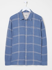 FatFace Wells Blue Long Sleeve Check Shirt - Image 5 of 5