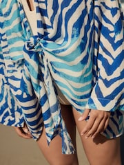 Blue 100% Cotton Tie Cover-Up - Image 5 of 5