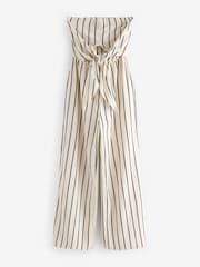 Black/White 100% Cotton Tie Bandeau Jumpsuit - Image 6 of 8