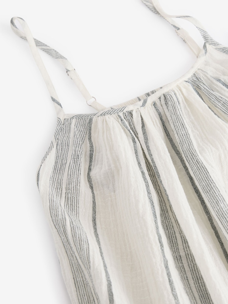 Blue Volume Cotton Maxi Dress - Image 8 of 9