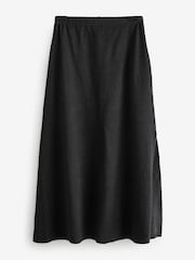 Black Textured Jersey Midi Skirt - Image 5 of 7