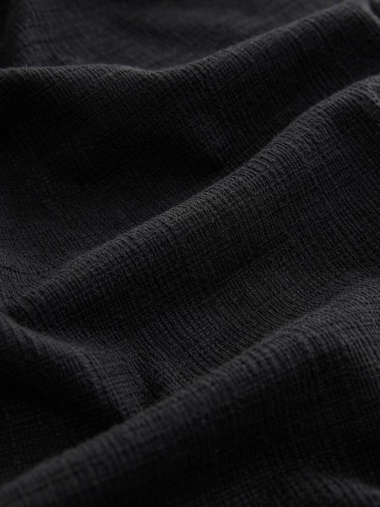 Black Textured Jersey Midi Skirt - Image 7 of 7