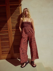 Animal Shirred Bandeau Jumpsuit - Image 1 of 9