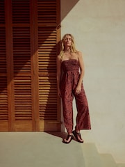 Animal Shirred Bandeau Jumpsuit - Image 2 of 9