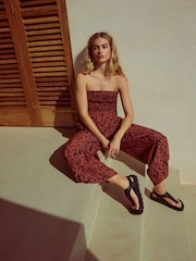 Animal Shirred Bandeau Jumpsuit - Image 3 of 9