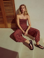 Animal Shirred Bandeau Jumpsuit - Image 6 of 9