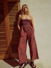 Animal Shirred Bandeau Jumpsuit - Image 9 of 9