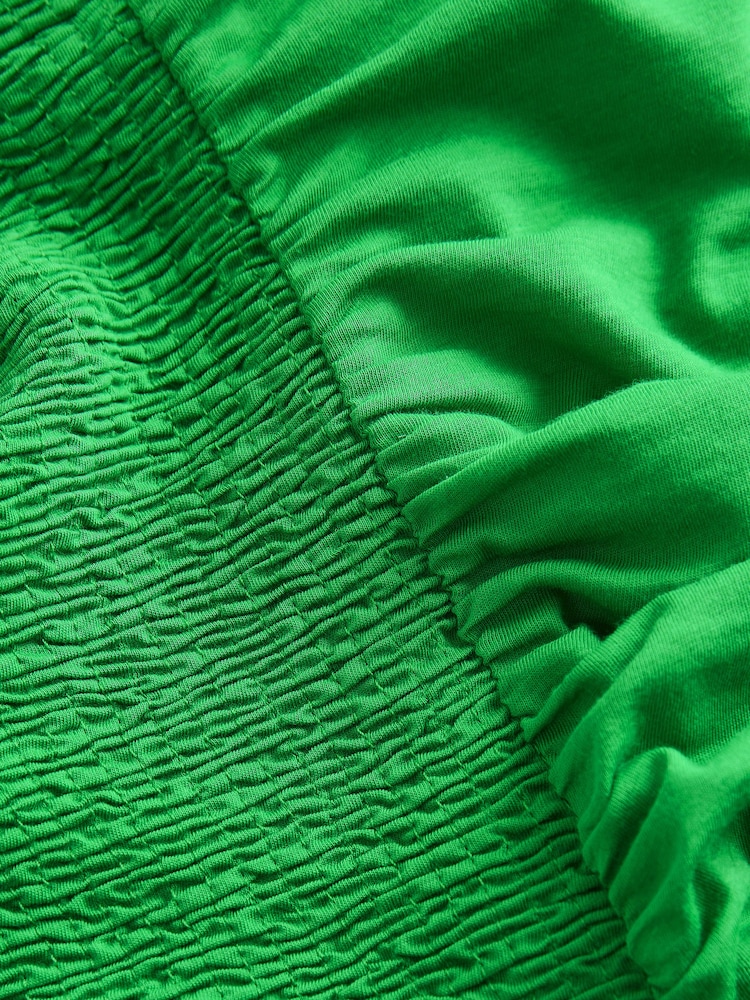 Green Ruffle Sleeve 100% Cotton Midi Dress - Image 9 of 9