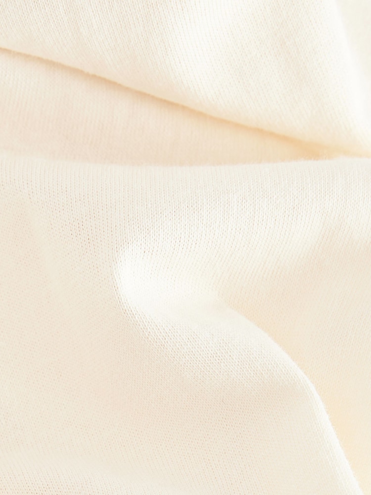 Cream 100% Cotton Summer Midi T-Shirt Dress - Image 7 of 8