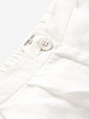 White Premium 100% Linen Wide Leg Trousers - Image 7 of 8