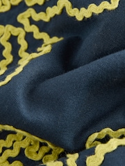 Navy/Yellow One Shoulder Wrap Maxi Dress - Image 8 of 9