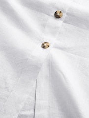 White Premium 100% Linen Button Down Pencil Skirt - Image 10 of 10