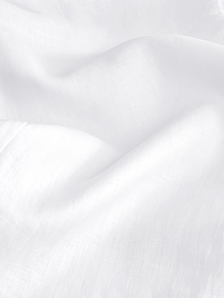 White Premium 100% Linen Button Down Pencil Skirt - Image 9 of 10